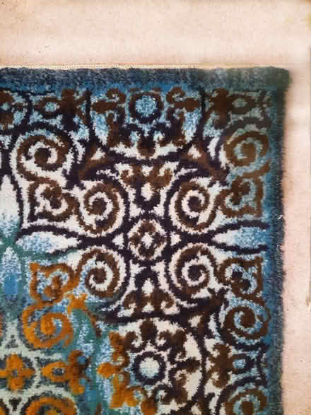 Photo of free Large vintage rug turquoise/blue/black/brown colours, fair (Sprowston NR3) #2