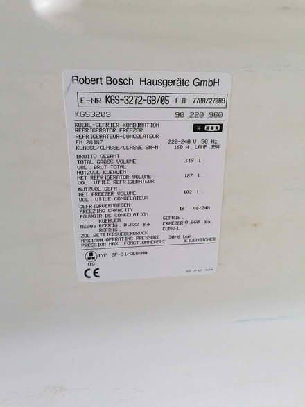 Photo of free Bosch fridge freezer (Woodbrook HR5) #3