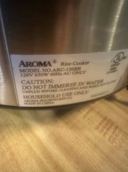 Photo of free Aroma Steamer Rice Cooker (Reston) #2