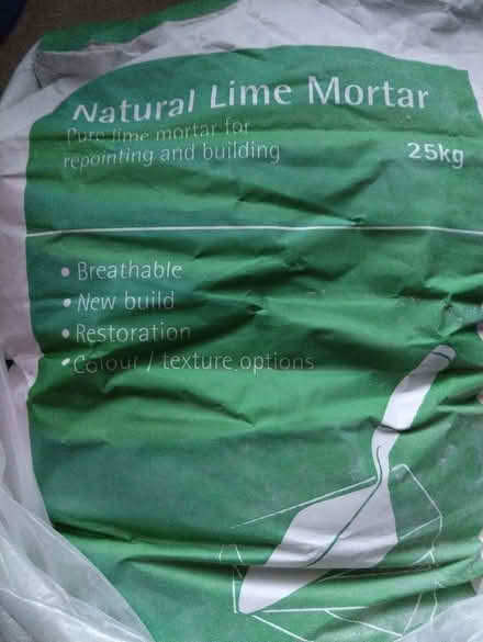 Photo of free Unopened bag 25kg natural lime mortar (Galmpton TQ5) #2