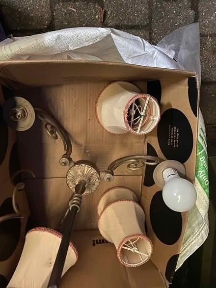 Photo of free Brass light fittings with shades (Cyncoed CF23) #2