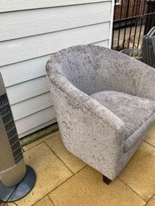 Photo of free Tub Chair - silver grey Draylon (S60 Whiston Rotherham) #2