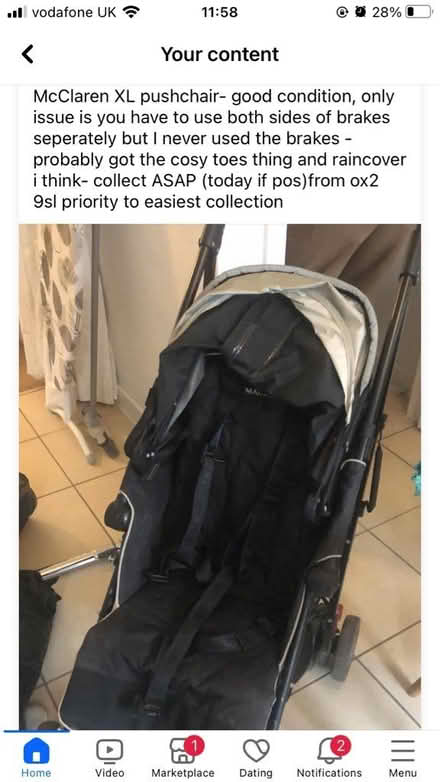 Photo of free McClaren pushchair (Botley OX2) #1