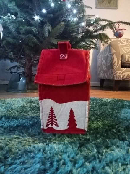 Photo of free Small red, felt Christmas house (Shoreham Beach BN43) #1
