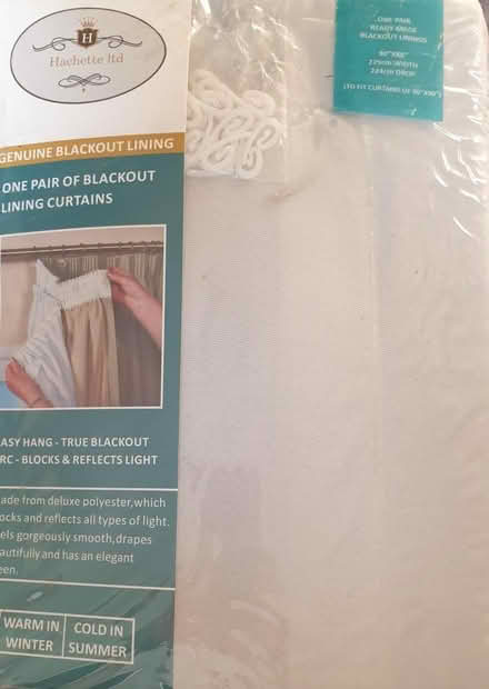 Photo of free NEW - SILVER GREY CURTAINS WITH BLACKOUT LINING (90x88in) (Foots Cray DA14) #1