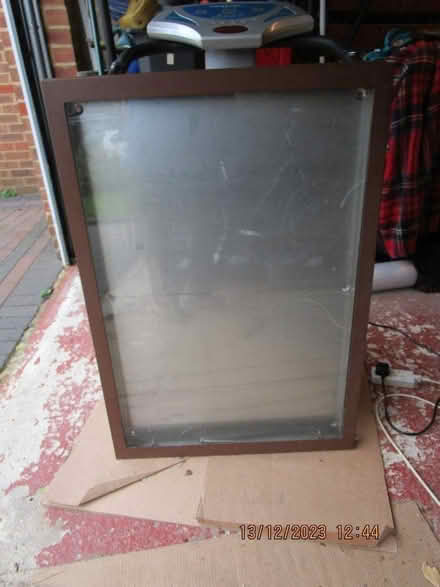 Photo of free Opening Metal and Glass Noticeboard (Old Basing RG24) #2