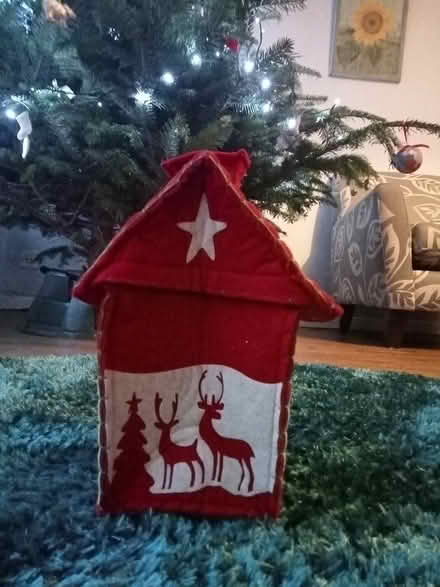 Photo of free Small red, felt Christmas house (Shoreham Beach BN43) #2