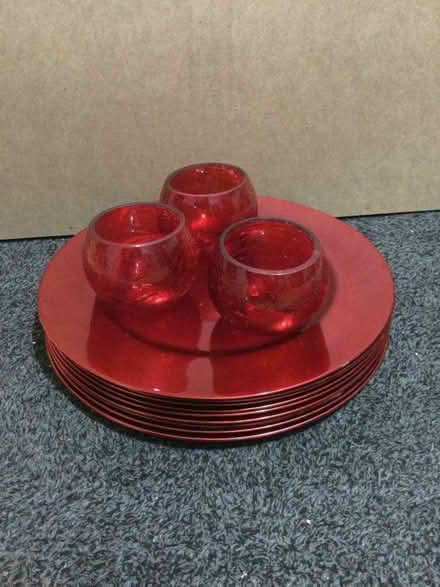 Photo of free Red chargers & tealight holders (Great Linford MK14) #1
