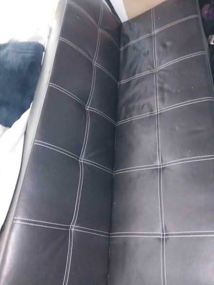 Photo of free Brown faux leather sofa bed wood legs (Farringdon Park PR1) #1