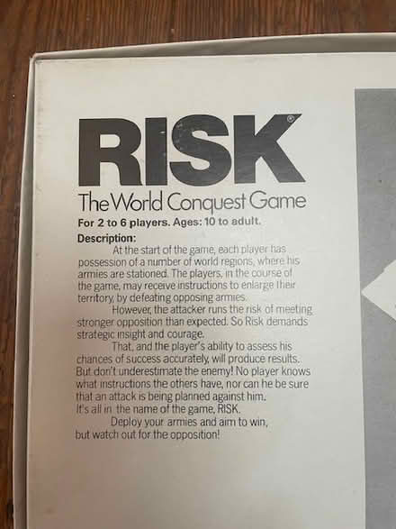 Photo of free Risk Game (Grove Park Chiswick W4) #2