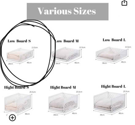 Photo of free Low Board Storage Stackable (SE1) #3