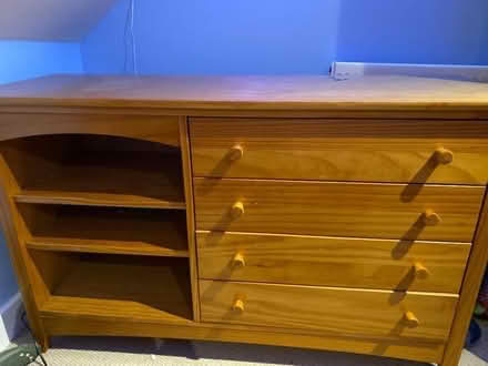 Photo of free Pine drawer shelving unit (Westham BN24) #1