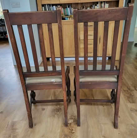 Photo of free Two wooden dining chairs (SO32) #4