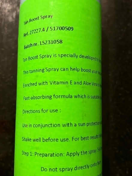 Photo of free Tanning boost spray (Kingston upon Thames KT1) #1