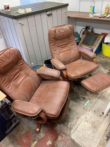 Photo of free Two leather chairs (DE4 - Waterloo Road) #1