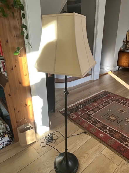Photo of free Floor Lamp- Linen shade (16th St Heights/Petworth) #2