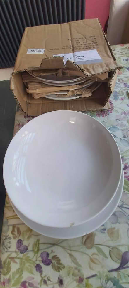 Photo of free 7 white dinner plates, 6 side plates and 1 bowll (Hove BN3) #1