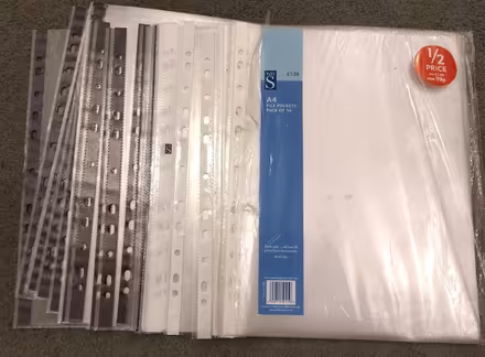 Photo of free A4 file pockets (SE4 Brockley, Lewisham) #1