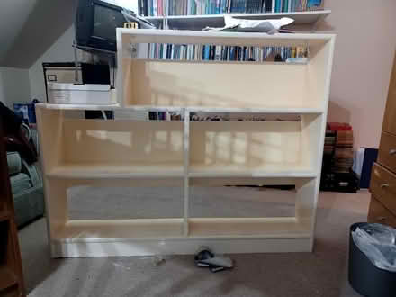 Photo of free Wooden bookcase ,painted white. (Fleetville AL1) #1