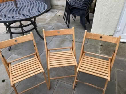 Photo of free 3 x folding wooden chairs (Melbourne CM1) #1