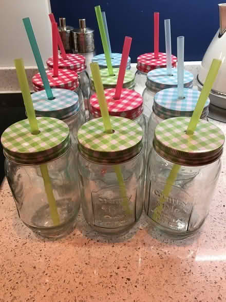 Photo of free Mason jar glasses with straws (Hutton CM13) #1