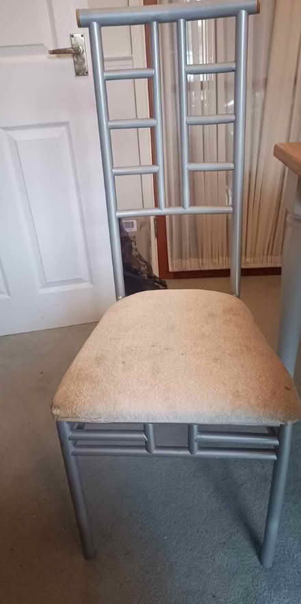 Photo of free Metal table with a glass table top, 6 chairs (Emscote CV34) #1