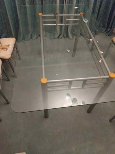 Photo of free Metal table with a glass table top, 6 chairs (Emscote CV34) #3
