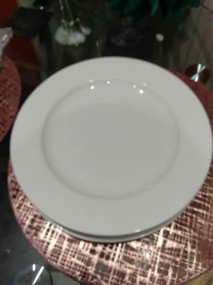 Photo of free 4 plain white dinner plates (Fazakerley L11) #1