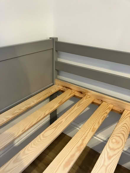 Photo of free Single bed frame & bedside shelves (Firswood M16) #3