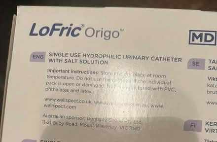 Photo of free Single use hydrophilic urinary catheter with salt solution (Harrogate HG2) #1