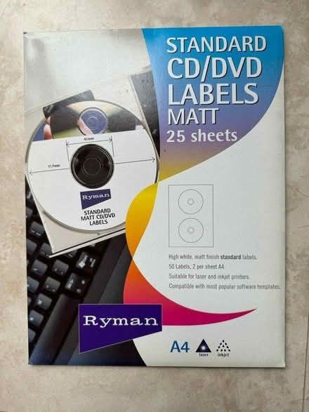 Photo of free CD/DVD labels (Wokingham RG40) #1
