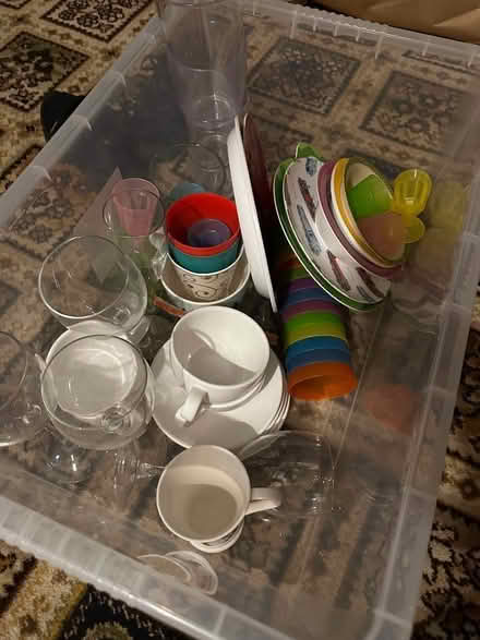 Photo of free Selection of crockery, glass and kids plates and cups (Fleetville AL1) #1
