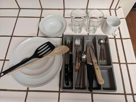 Photo of free Misc plates, cutlery, glases (Near downtown Sunnyvale) #1