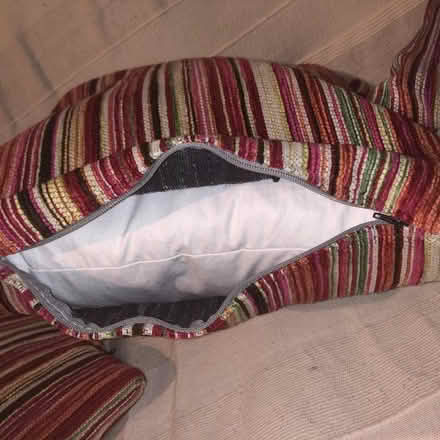 Photo of free Five John Lewis colourful corded cushions, feather filled. (IQ Winnersh RG41) #1