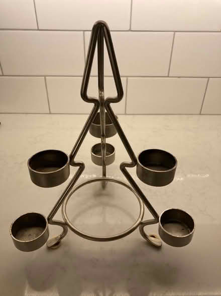 Photo of free Metal Christmas tree table decoration for tea lights (St Ann's Wells Gardens area BN3) #1