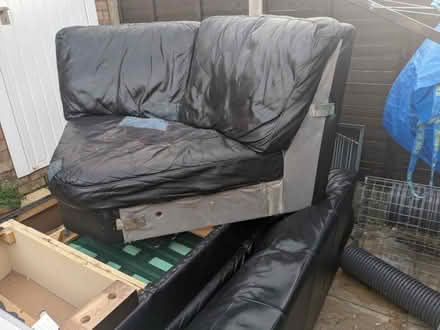 Photo of free For leather crafts. Damaged leather sofa (Podsmead GL1) #1