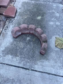 Photo of free concrete scalloped red edging tree rings #1