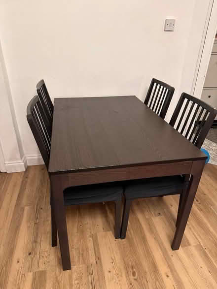 Photo of free Ikea extending dining table and four chairs (Courtlands WD25) #4