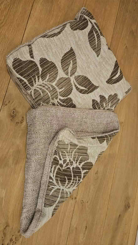 Photo of free 2 Beige, patterned cushion covers (PO19) #1