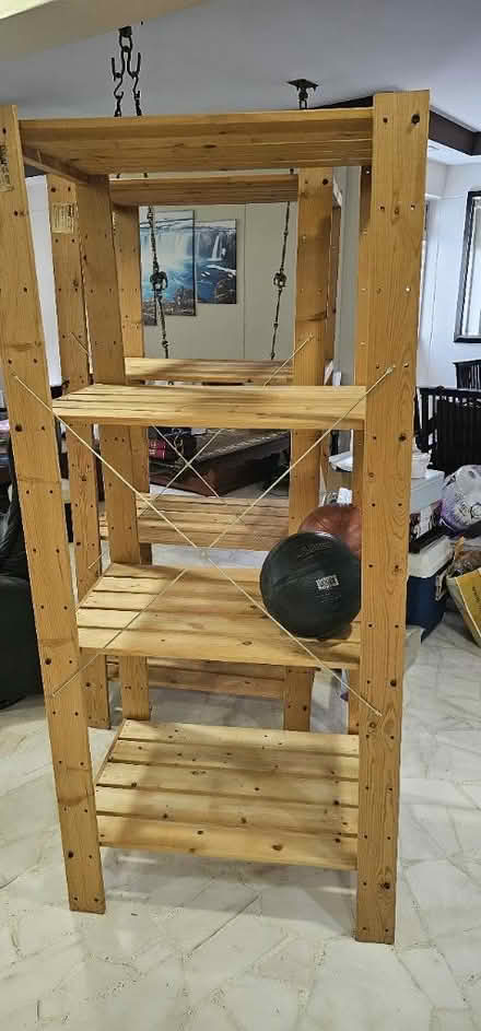 Photo of free Pine wood shelving racks x 2 (Marsiling rise , 730128) #1