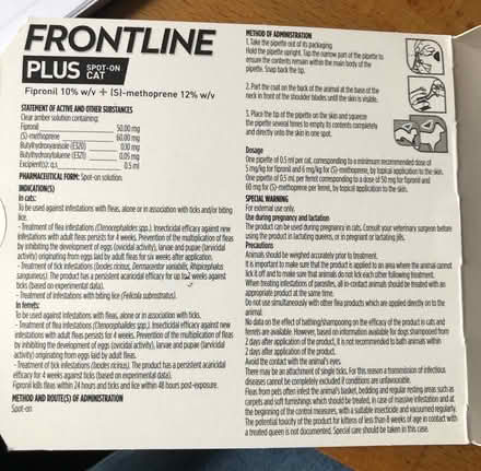 Photo of free Frontline Plus for cats (Cripps Corner Rd TN32) #3