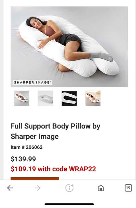 Photo of free Sharper Image body pillow (Catonsville) #2