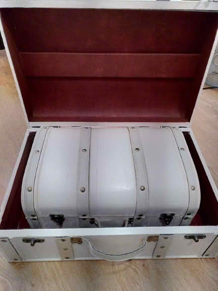 Photo of free 2 vintage look white storage boxes (King's Hedges Ward CB4) #1