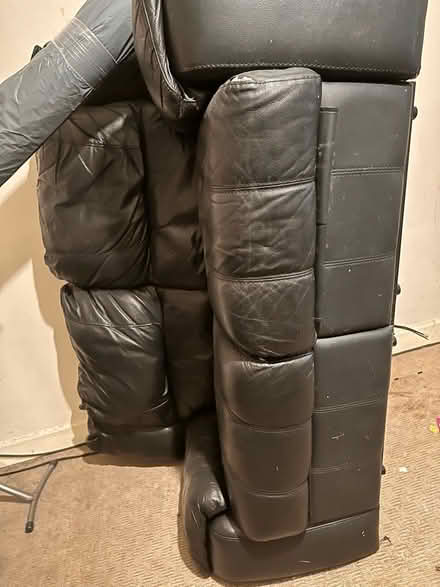 Photo of free Sofas - black leather recliner (M40) #1