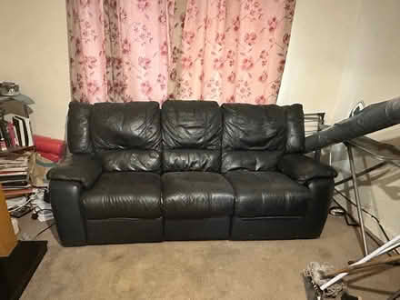 Photo of free Sofas - black leather recliner (M40) #2