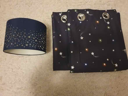 Photo of free 1 pair of Starry curtains and lampshade (Mickleover DE3) #1