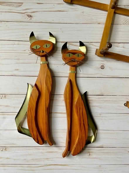 Photo of Mid-century wooden cats (Rising sun) #3