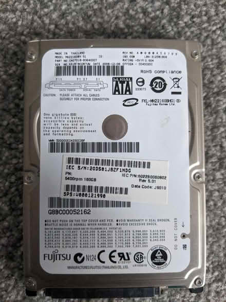 Photo of free Fujitsu 160GB SATA 2.5" Hard Drive (Stonebridge - NW10) #1