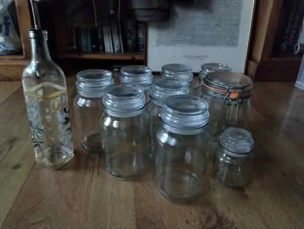 Photo of free Glass jars and oil bottle (Galmpton TQ5) #1
