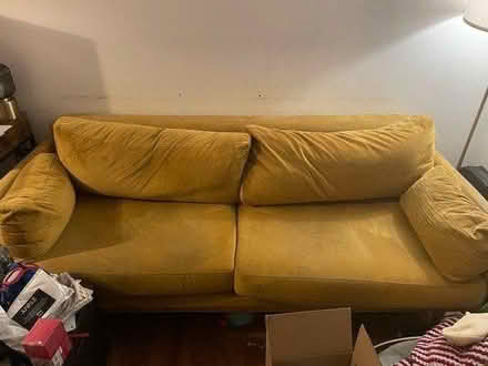 Photo of free Mustard 3 seater sofa (Deptford SE8) #2